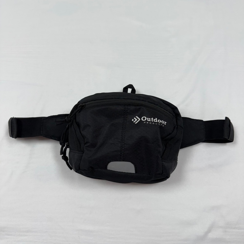 Outdoor Products Black Crossbody Fanny Pack Bag‎ Adjustable Strap Zip Pockets